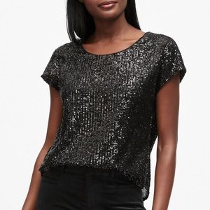 Banana Republic Black Sequin Top